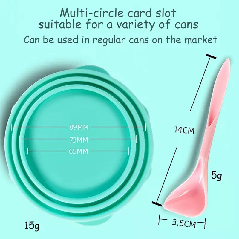 Couvercle de boîte de conserve pour animaux de compagnie 3 en 1 réutilisable en silicone pour chiens et chats, couvercle d'étanchéité pour boîtes de conserve, fournitures pour animaux de compagnie, convient pour 8,9 cm/7,3 cm/6,5 cm