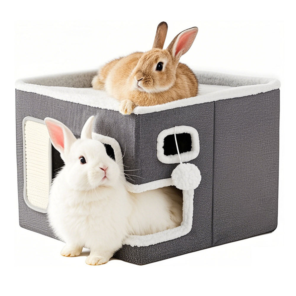Multi-Level Hideaway Nest with Tunnels for Small Pets | Grey