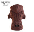 Ultra-Warm Braided Sweater with Hat for Dog & Cat – Brown | XS to XXXXL
