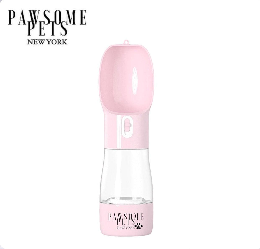 DISTRIBUTEUR PORTATIF POUR ANIMAUX DE COMPAGNIE 2-EN-1 - ROSE