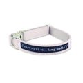 Pink Striped "Long Walks" Dog Collar – Washable Fabric | Made in Canada