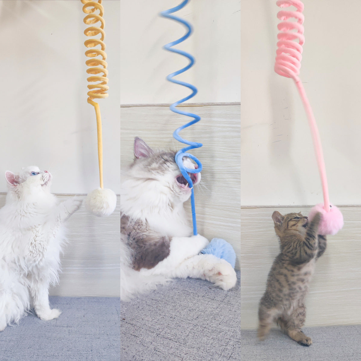 Jouet interactif pour chat en boule de poils de lapin