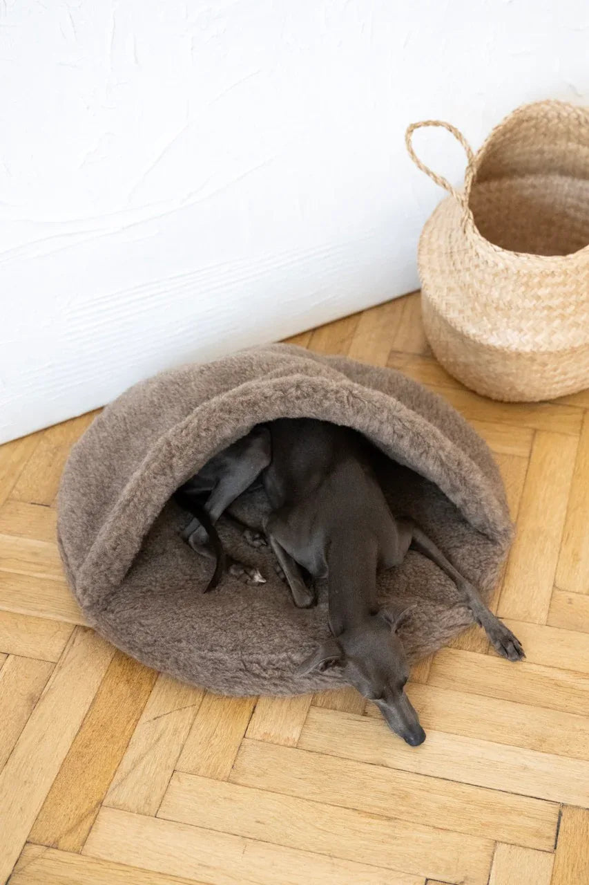 Grotte en Laine Naturelle pour Animaux – Beige | Fait main en Pologne