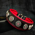 "Jewel" Collar Black & Red – Luxury Leather with Rhinestones | BESTIA | Sizes S to XL
