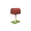 Arbre à chat avec poteau à grimper et boîte aux lettres rouge