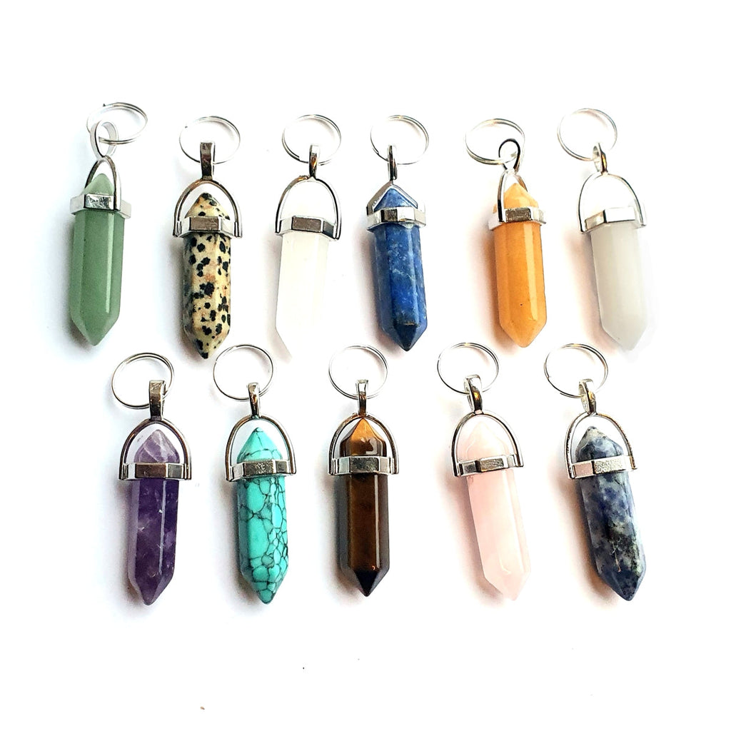 Breloques pour animaux de compagnie en pierre précieuse de cristal pointue